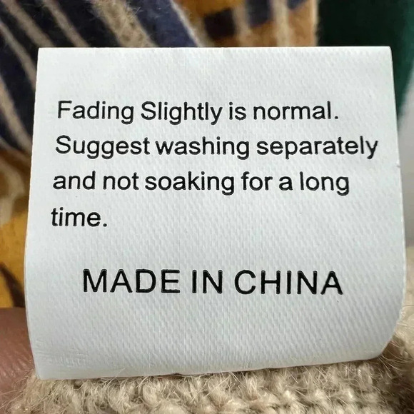 YESNO Wool Blend Womens L Sweater Graphic Oversized Pullover Casual Loose Long S - Picture 13 of 14